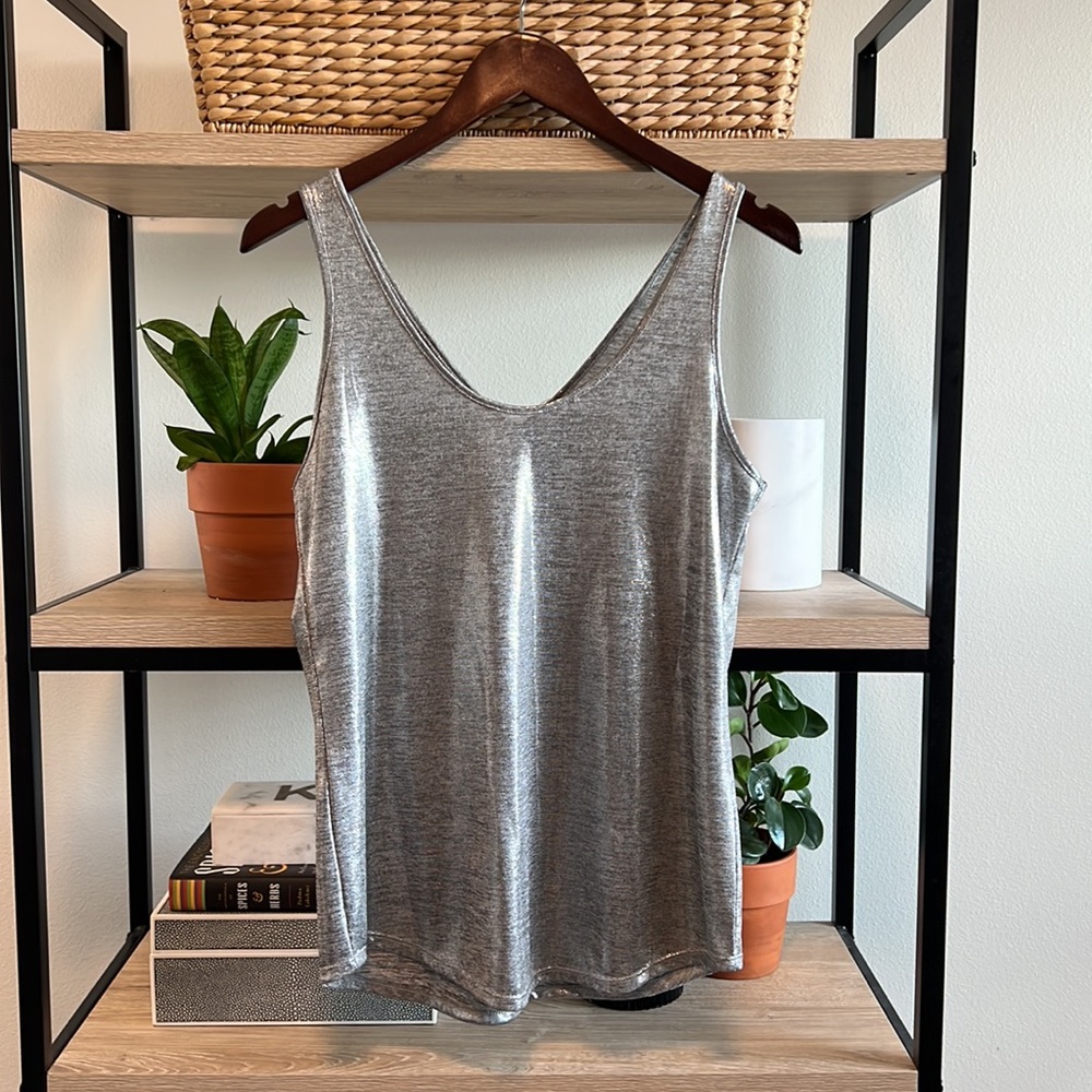White House Black Market Gray Tank Top - Picture 3 of 4